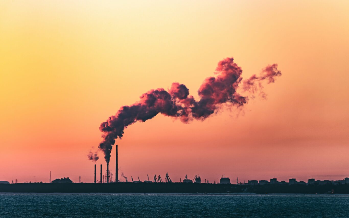 Emissions rising into the air contributing to global warming